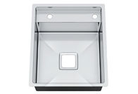 Handmade Top Mount Stainless Steel Sink , Square Hole Commercial Sink Unit