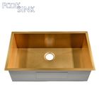 33 Inch Gold Metal Kitchen Sink Contemporary 16 Gauge Nano Surface Stainless Steel