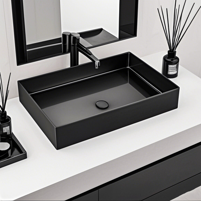 Heavy Duty Bathroom Sink Stalinless Steel 304 Pvd Black Golden Wash Basins Sink For Toilet Hotel Luxury Above Counter Bathroom Sinks