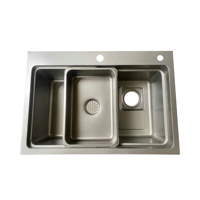 De fabriek verzendt Duurzaam Roestvrij staal de Met de hand gemaakte Gootsteen van Gootsteentopmount Gedrukte Getrokken Vietnam China
