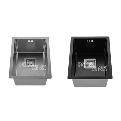 Hoogwaardige Moderne Handgemaakte Kleine 304 Roestvrijstalen Spoelbak Verdikte Enkele Kom Nano Zwarte Keuken Multifunctioneel Design Spoelbak Voor Bar Rv