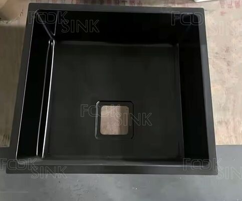 Multifunctionele zwarte 54x44cm 304 roestvrijstalen keukenspoelbakken PVD aangepast formaat handgemaakte spoelbak keuken drop-in geluiddichte spoelbak