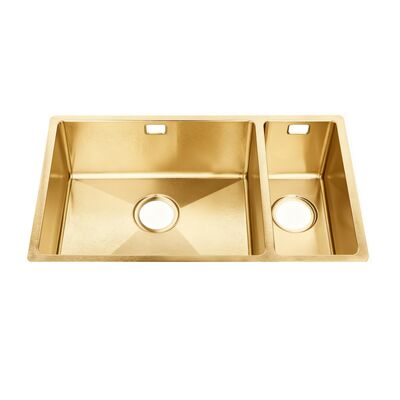 Nieuw ontwerp 16/18 Gauge 29'X20'Inch Dubbele kom keuken wasbakken Roestvrij staal Pvd Golden Wasbak Basins Smart Wasbak Voor Appartement Populair V.A. & Canada Fregadero De Cocina