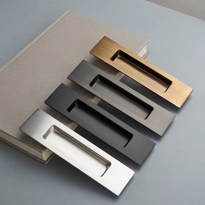 Custom Luxury Rectangular 304 Stainless Steel Sliding Door Handle Factory wholesale Flush Pull Handles Matte Black